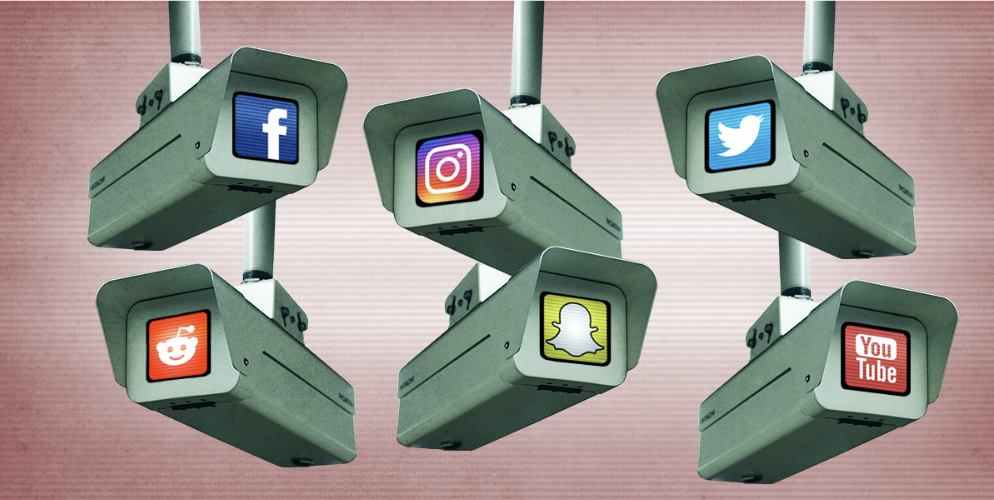 Image of social media as cameras.