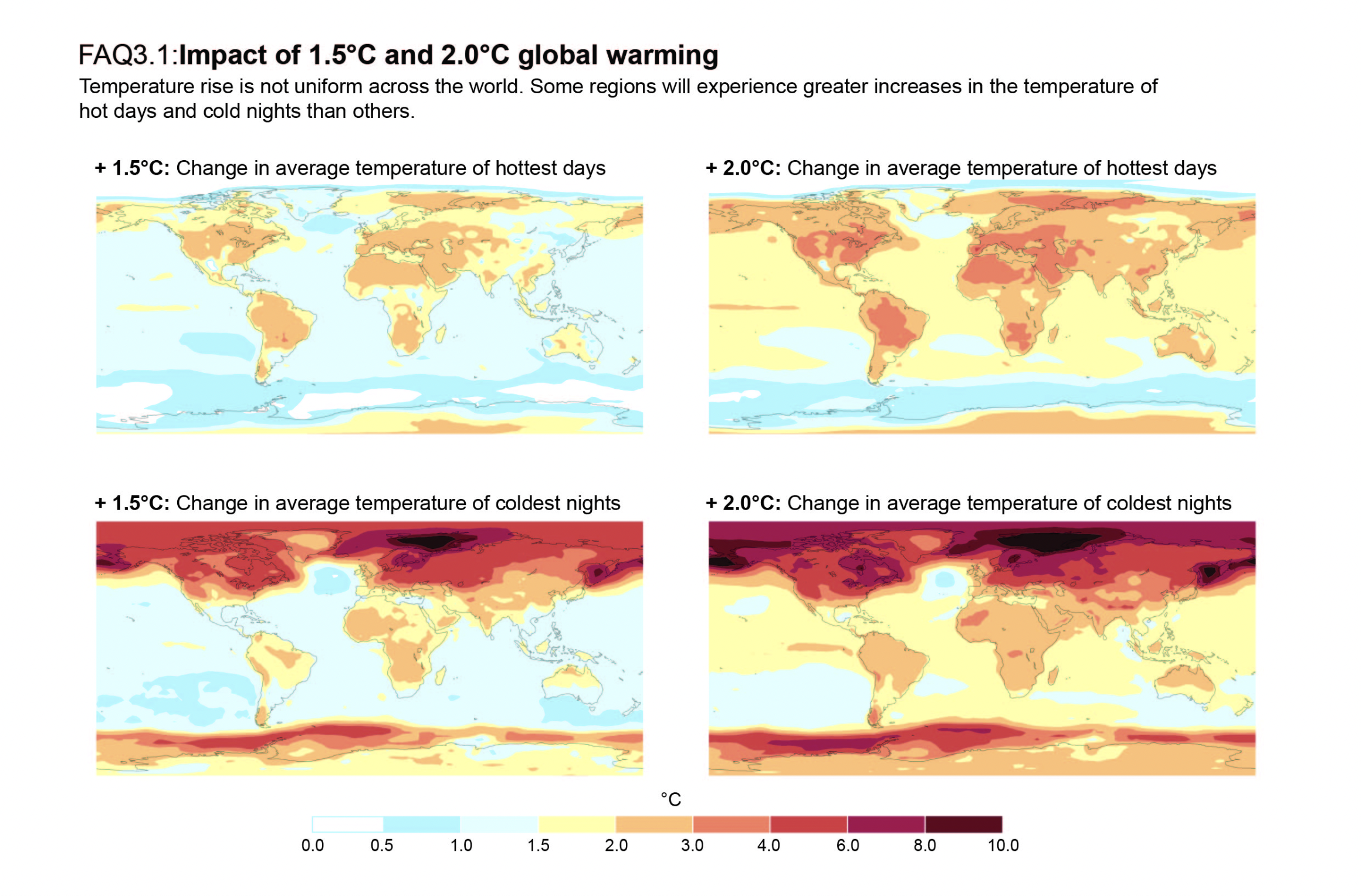 Impact of 1.5 and 2.0 degree temperature increases